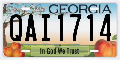 GA license plate QAI1714