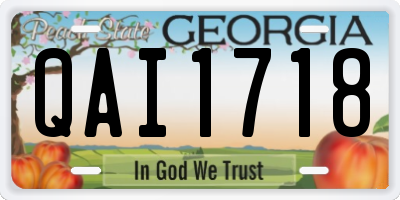 GA license plate QAI1718