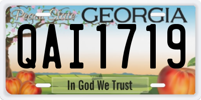 GA license plate QAI1719