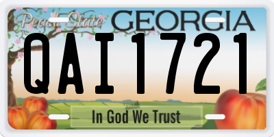 GA license plate QAI1721