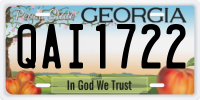 GA license plate QAI1722