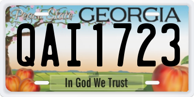 GA license plate QAI1723