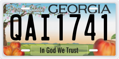 GA license plate QAI1741