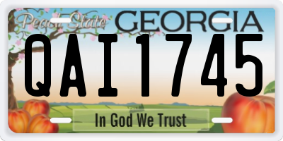 GA license plate QAI1745