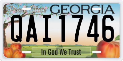 GA license plate QAI1746