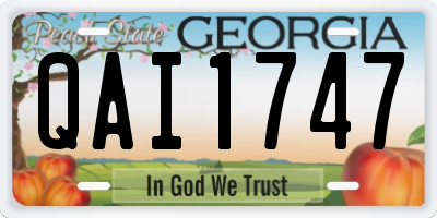 GA license plate QAI1747