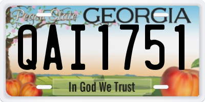 GA license plate QAI1751
