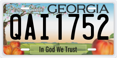 GA license plate QAI1752