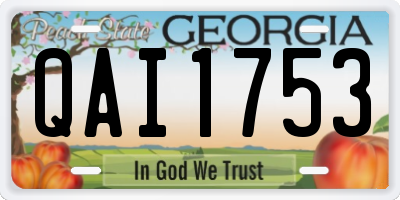 GA license plate QAI1753