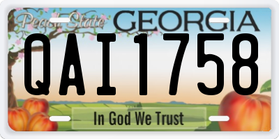 GA license plate QAI1758