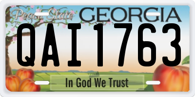 GA license plate QAI1763