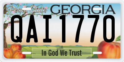 GA license plate QAI1770