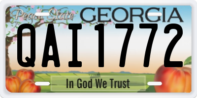 GA license plate QAI1772