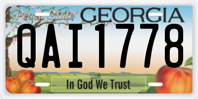GA license plate QAI1778