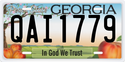 GA license plate QAI1779