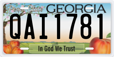 GA license plate QAI1781