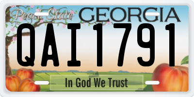 GA license plate QAI1791