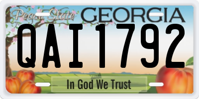 GA license plate QAI1792