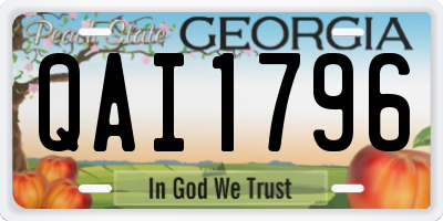 GA license plate QAI1796