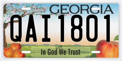 GA license plate QAI1801