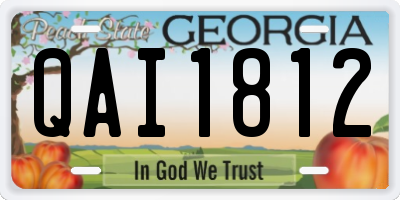 GA license plate QAI1812