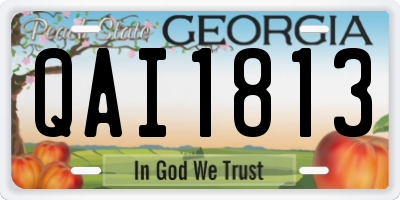 GA license plate QAI1813