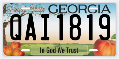 GA license plate QAI1819