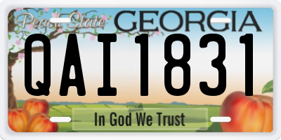 GA license plate QAI1831
