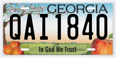 GA license plate QAI1840