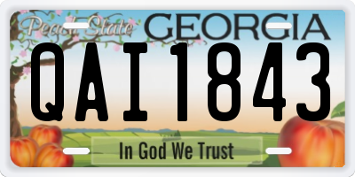 GA license plate QAI1843