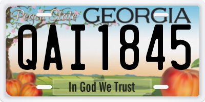GA license plate QAI1845