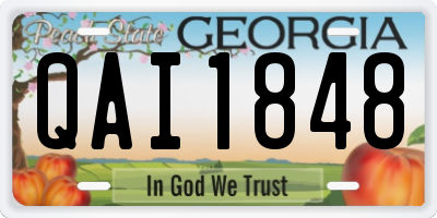 GA license plate QAI1848