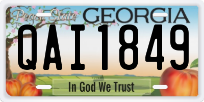 GA license plate QAI1849