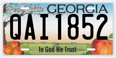 GA license plate QAI1852
