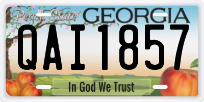 GA license plate QAI1857