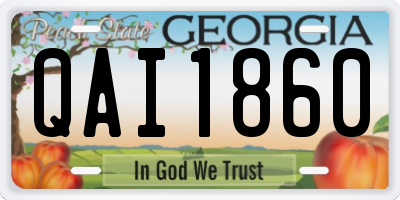 GA license plate QAI1860
