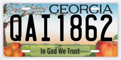 GA license plate QAI1862
