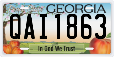 GA license plate QAI1863