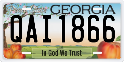 GA license plate QAI1866