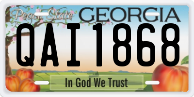 GA license plate QAI1868