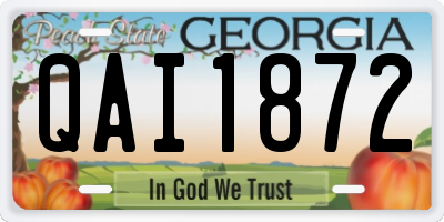 GA license plate QAI1872