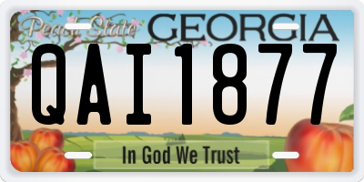 GA license plate QAI1877