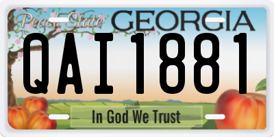 GA license plate QAI1881
