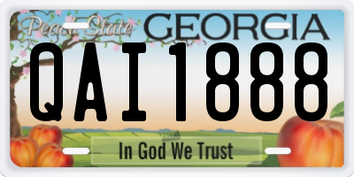 GA license plate QAI1888