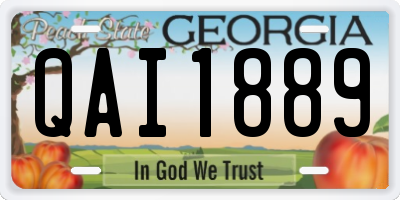 GA license plate QAI1889