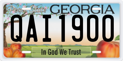 GA license plate QAI1900