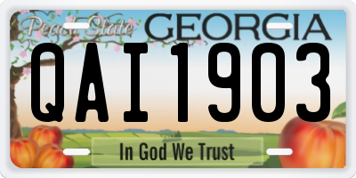 GA license plate QAI1903
