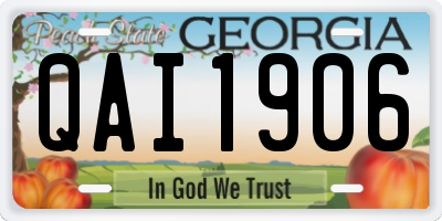 GA license plate QAI1906