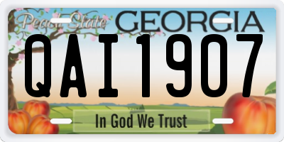GA license plate QAI1907