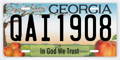 GA license plate QAI1908